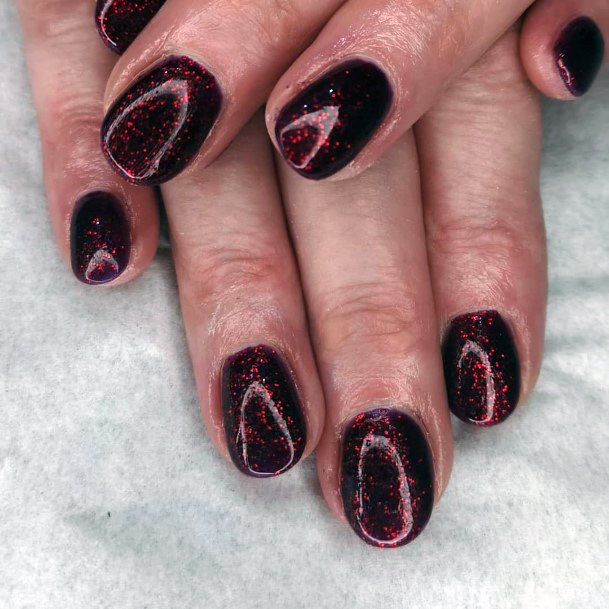 Coolest Females Maroon Glitter Nail