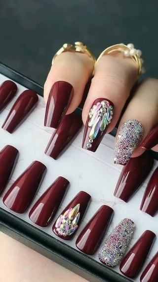 Coolest Females Maroon Nail