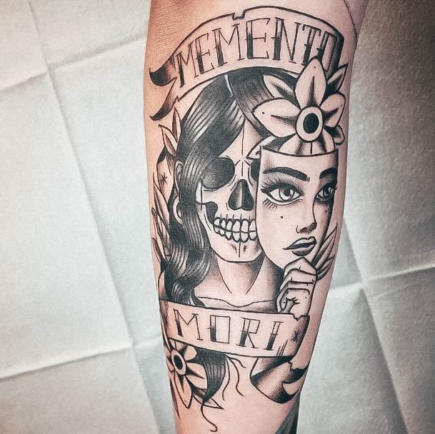 Coolest Females Memento Mori Tattoo