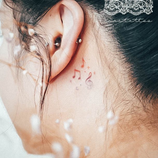 Coolest Females Music Note Tattoo