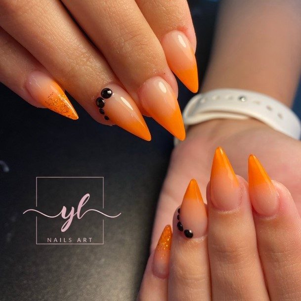 Coolest Females Orange Ombre Nail