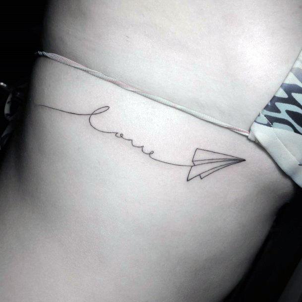 Coolest Females Paper Airplane Tattoo