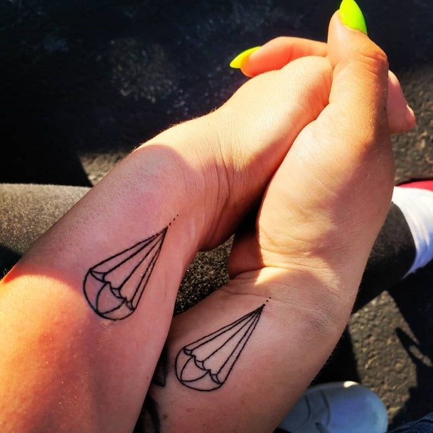 Coolest Females Parachute Skydiving Tattoo