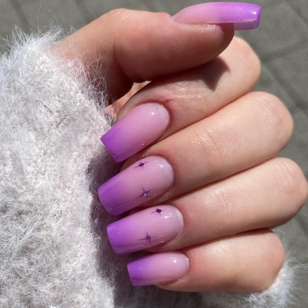 Coolest Females Purple Ombre Nail