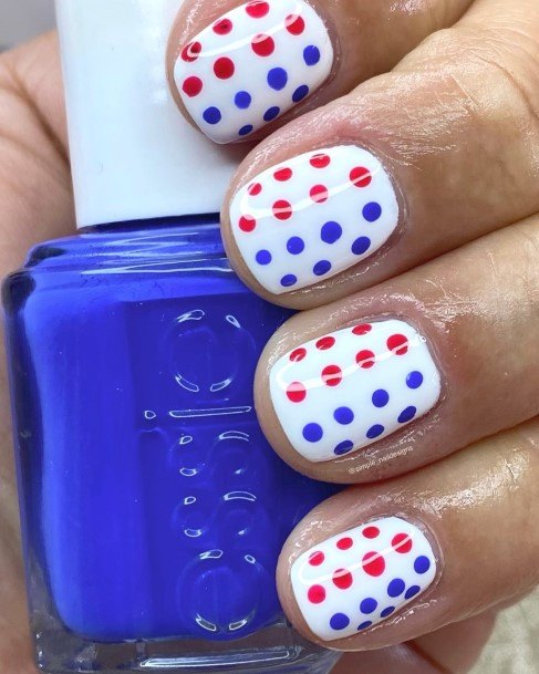 Coolest Females Red And Blue Nail