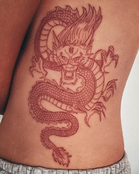 Coolest Females Red Dragon Tattoo