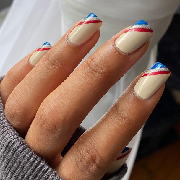 Coolest Females Red White And Blue Nail