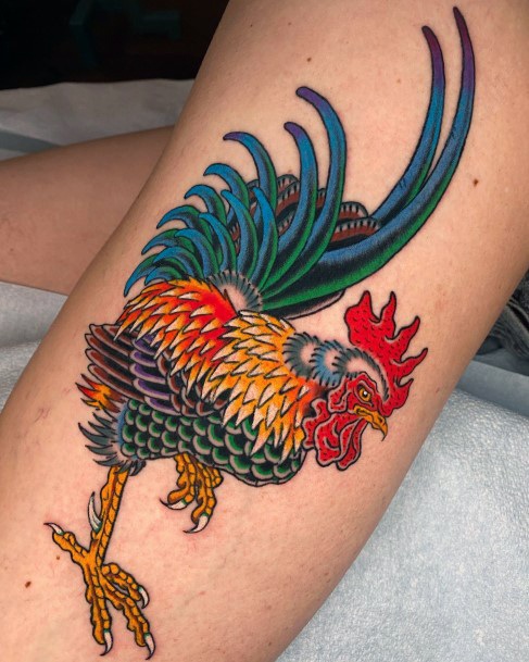 Coolest Females Rooster Tattoo
