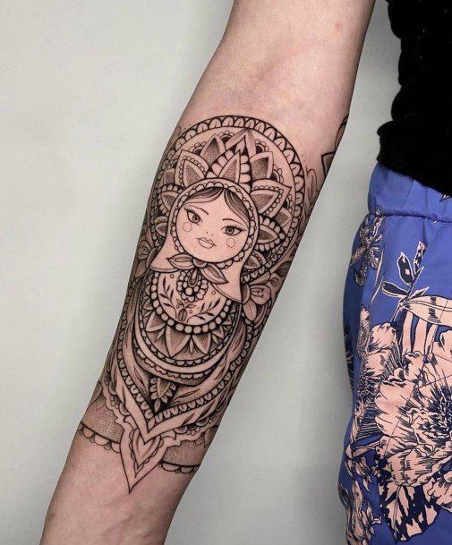 Coolest Females Russian Nesting Doll Matryoshka Tattoo