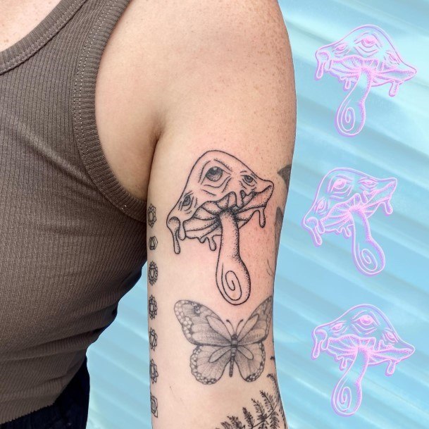 Coolest Females Small Mushroom Tattoo