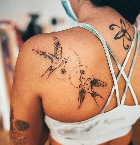 Coolest Females Small Sparrow Tattoo