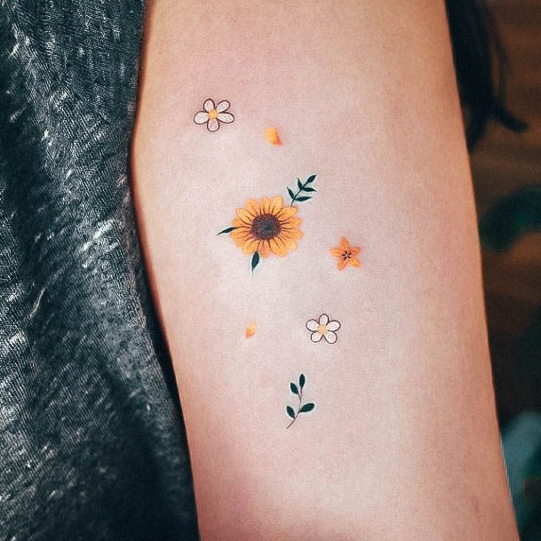 Coolest Females Small Sunflower Tattoo