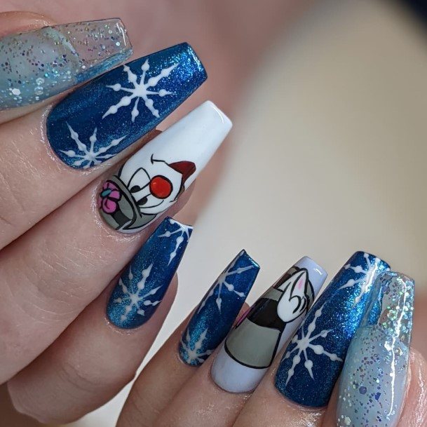 Coolest Females Snowman Nail