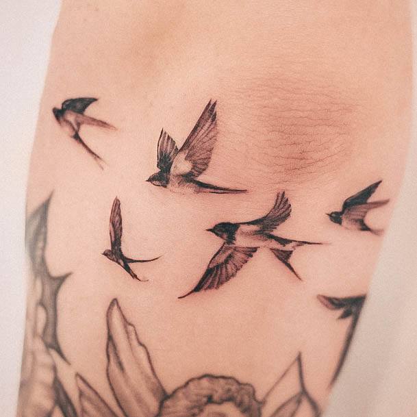 Coolest Females Swallow Tattoo