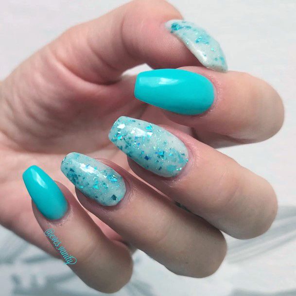 Coolest Females Teal Turquoise Dress Nail