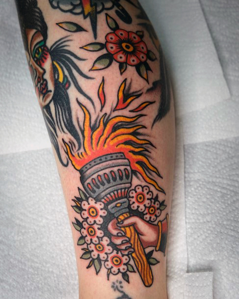 Coolest Females Torch Tattoo