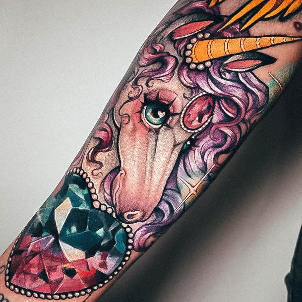 Coolest Females Unicorn Tattoo