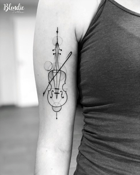 Coolest Females Violin Tattoo