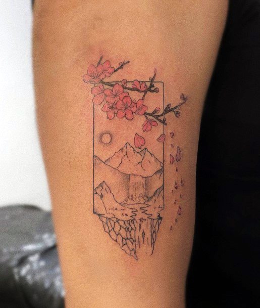 Coolest Females Waterfall Tattoo