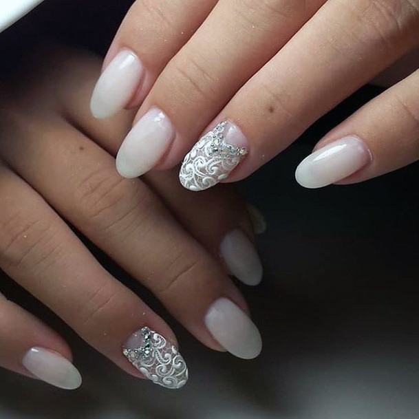 Coolest Females White Prom Nail