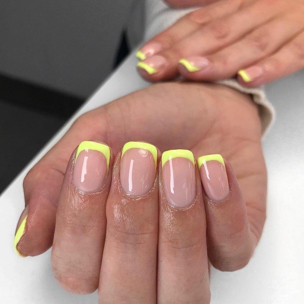 Coolest Females Yellow French Tip Nail