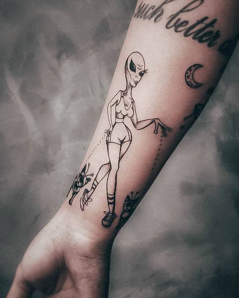 Coolest Womens Alien Tattoos