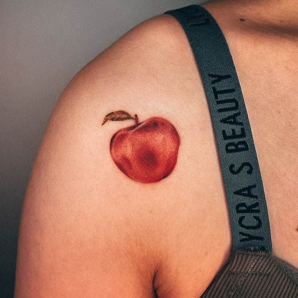 Coolest Womens Apple Tattoos