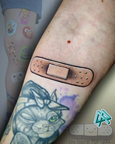 Coolest Womens Bandaid Tattoos