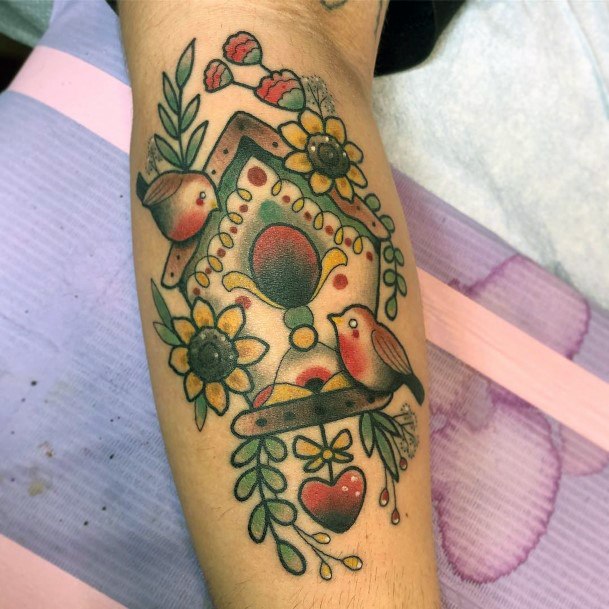 Coolest Womens Birdhouse Tattoos