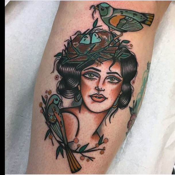 Coolest Womens Birds Nest Tattoos