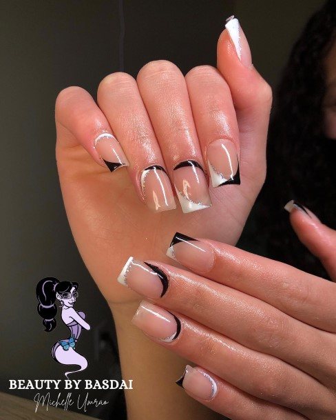 Coolest Womens Black And White Nails