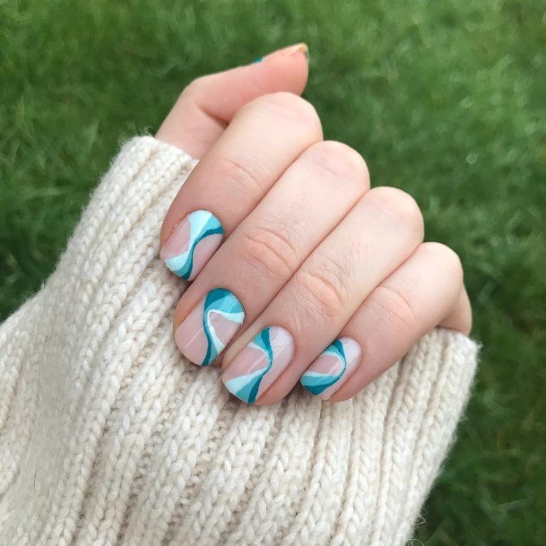 Coolest Womens Blue And Green Nails