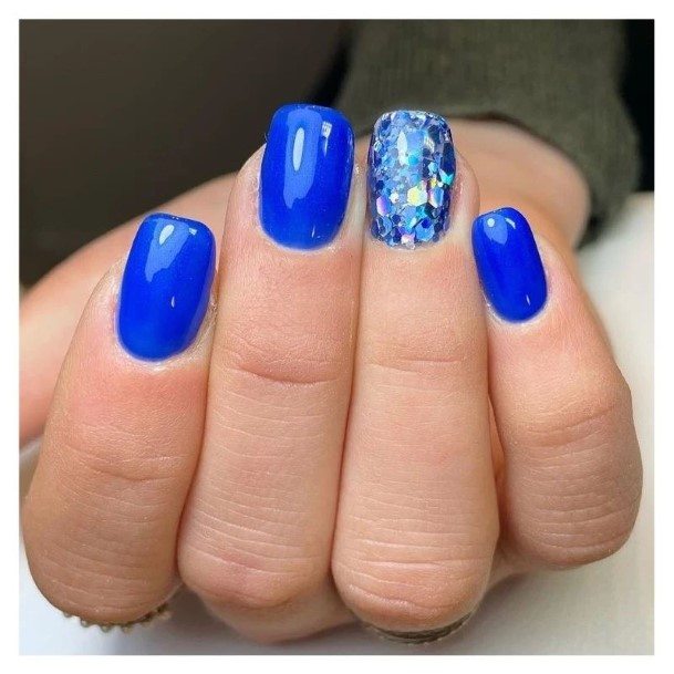 Coolest Womens Blue Glitter Nails