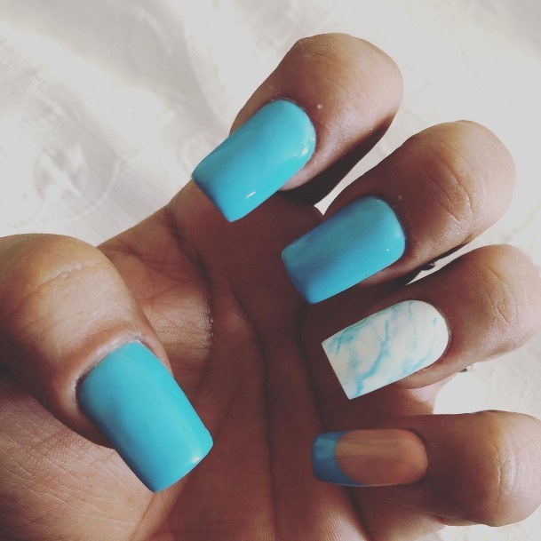 Coolest Womens Blue Short Nails