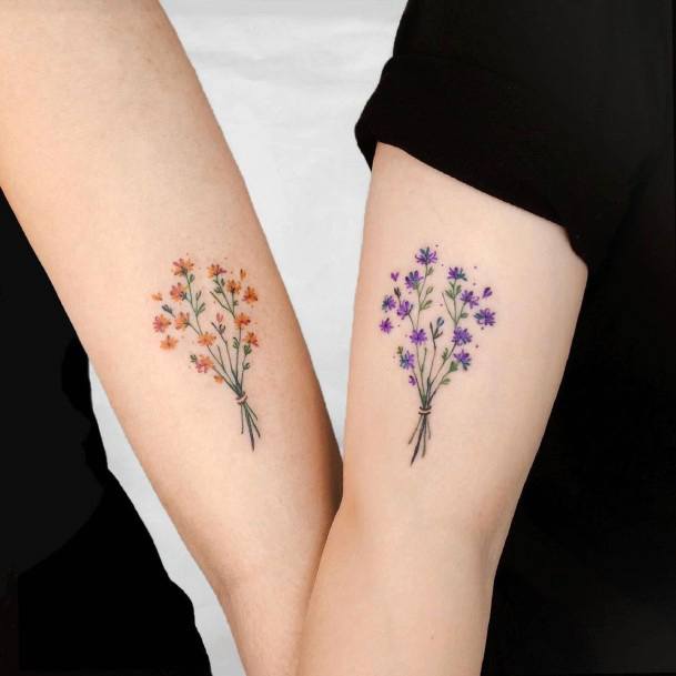 Coolest Womens Bouquet Tattoos