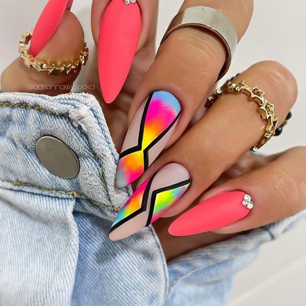 Coolest Womens Bright Ombre Nails