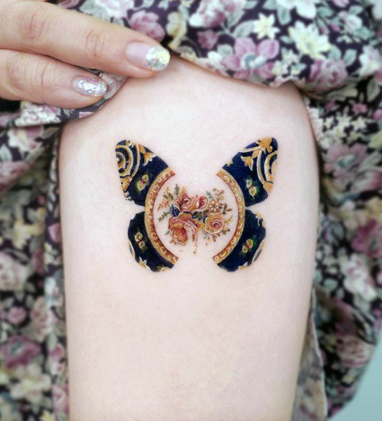 Coolest Womens Butterfly Flower Tattoos