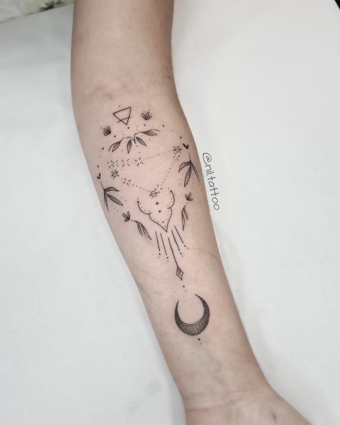 Coolest Womens Capricorn Tattoos Inner Forearm Shapes