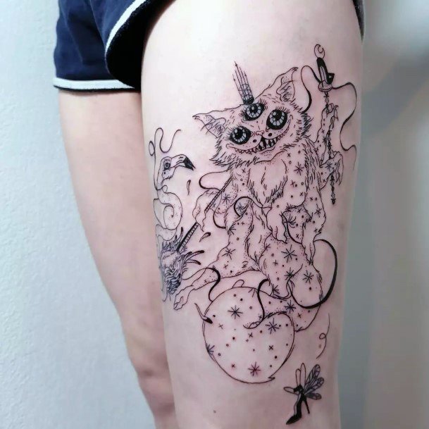 Coolest Womens Cheshire Cat Tattoos