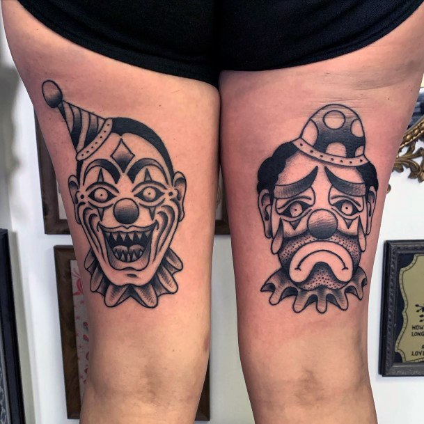 Coolest Womens Clown Tattoos