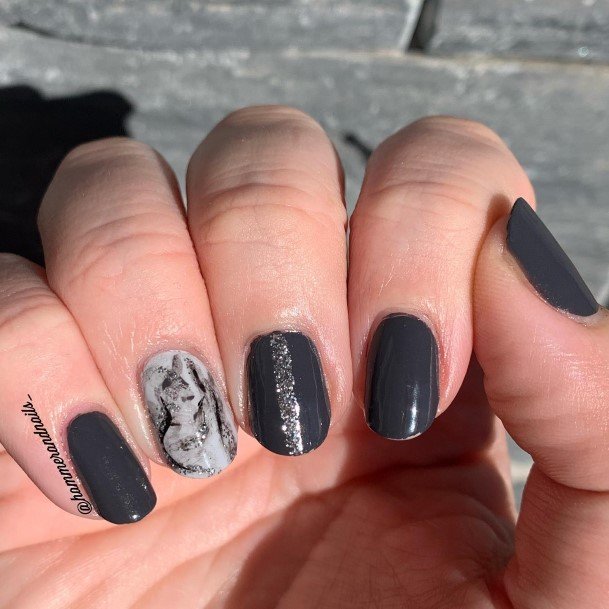 Coolest Womens Dark Grey Nails