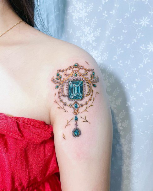 Coolest Womens Emerald Tattoos