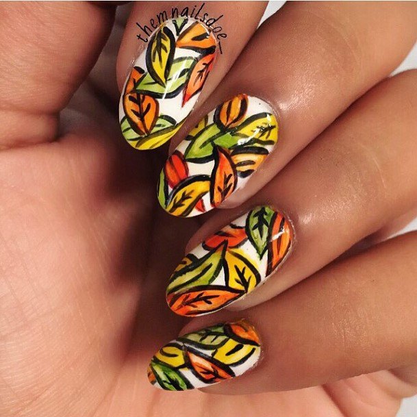 Coolest Womens Fall Leaf Nails