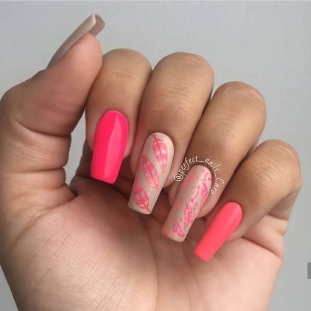 Coolest Womens Feather Nails