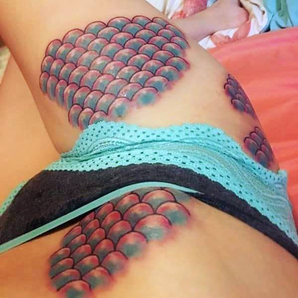 Coolest Womens Fish Scales Tattoos