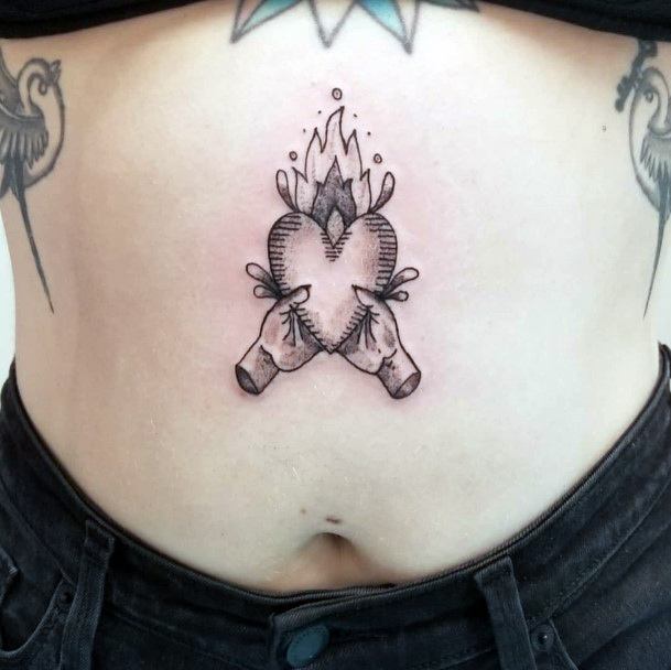 Coolest Womens Flaming Heart Tattoos