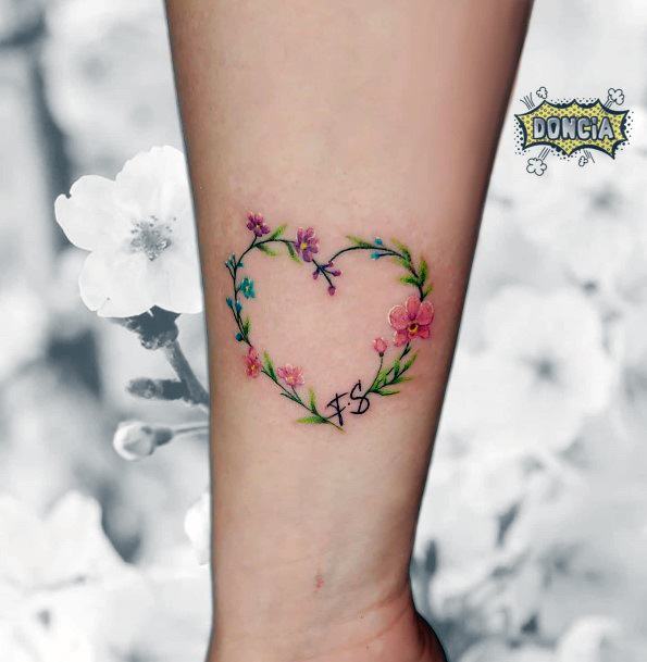 Coolest Womens Flower Heart Tattoos