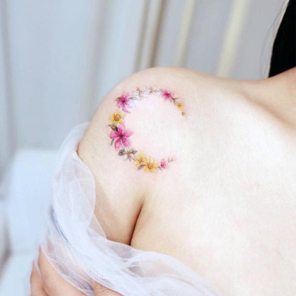 Coolest Womens Flower Moon Tattoos