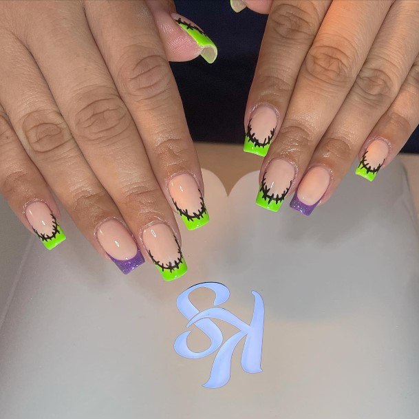 Coolest Womens Frankenstein Nails