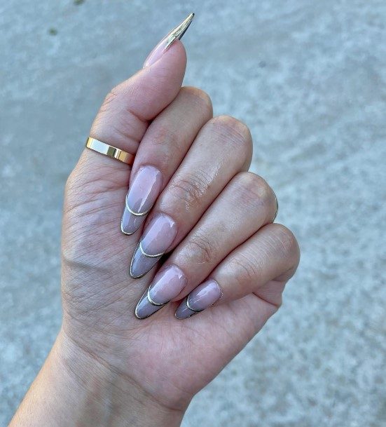 Coolest Womens Gold French Tip Nails